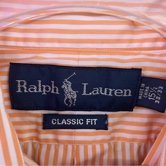 Ralph Lauren Classic Fit Men's Neck 15.5 Long Sleeve Button Down Shirt Striped - Picture 8 of 10